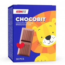 ICONFIT uztura bagātinātājs bērniem Probiotiskā šokolāde Chocobit, 30 gb.